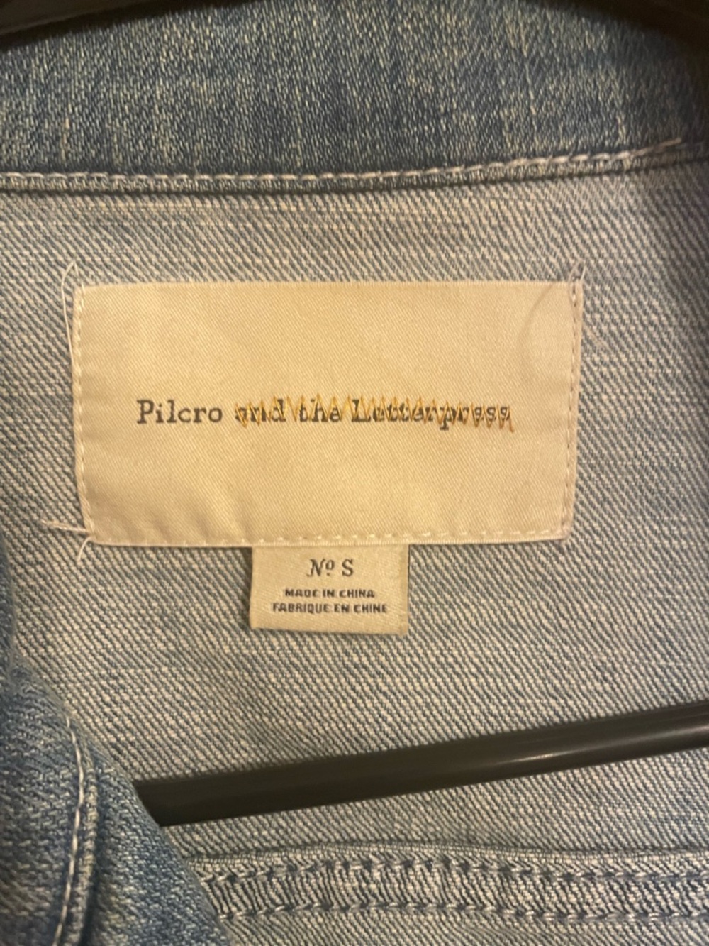 Anthropologie Pilcro & the Letterpress Light Wash Denim Jacket with Flowers - Picture 4 of 7